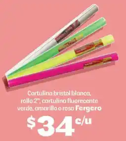 Soriana Híper Fergero cartulina bristol blanca cartulina fluorescente verde amarillo o rosa oferta