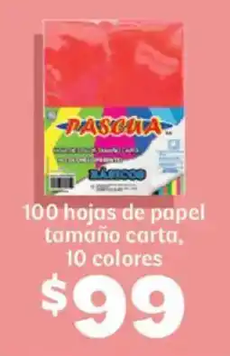 Soriana Híper Pascua 100 hojas de papel tamaño carta, 10 colores oferta