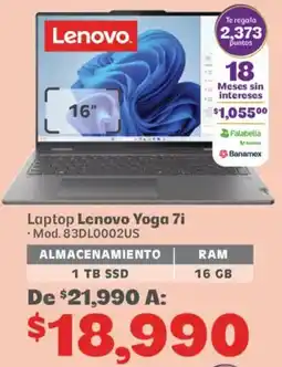Soriana Híper Lenovo Laptop Yoga 7i oferta