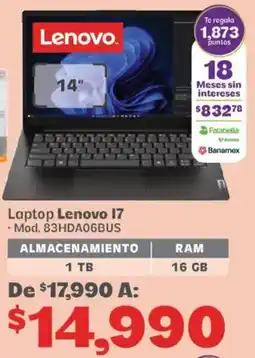 Soriana Híper Lenovo Laptop I7 oferta