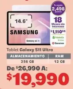 Soriana Híper Samsung Tablet Galaxy S11 Ultra oferta