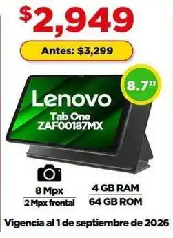 Bodega Aurrerá Lenovo - tab one zaf00187mx oferta
