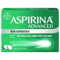 Farmacias YZA Aspirina Advanced 500Mg 20 Tabs oferta