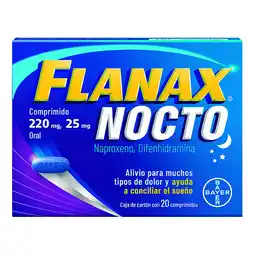 Farmacias YZA Flanax Nocto 20 Tabs Alivio del dolor nocturno oferta