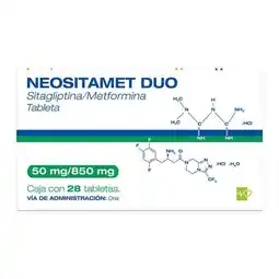 Farmacias Benavides 50 mg Sitagliptina/850 mg Metformina oferta