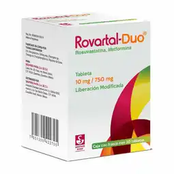 Farmacias Benavides 10 mg Rosuvastatina/750 mg Metformina oferta
