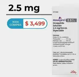 HEB Lilly - tirzepatida solución 2.5 mg/0.6 ml inyectable oferta