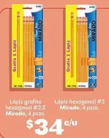 Soriana Híper Lápiz grafito hexagonal #2.5, lápiz hexagonal #2 oferta