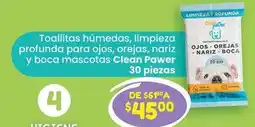 Soriana Híper Toallitas húmedas, limpieza profunda para ojos, orejas, nariz y boca mascotas oferta