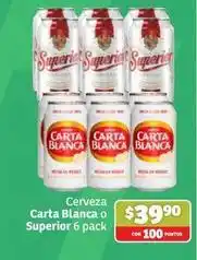 Soriana Híper Carta blanca - cerveza o superior 6 pack oferta