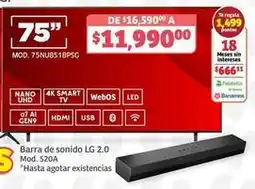 Soriana Híper Lg - 75 tv mod. 75nu851bpscg oferta