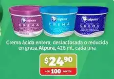 Soriana Híper Alpura - crema ácida entera, deslactosada o reducida en grasa oferta