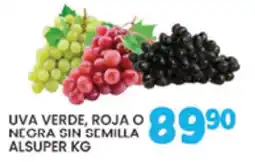 Alsuper uva verde, roja o negra sin semilla oferta