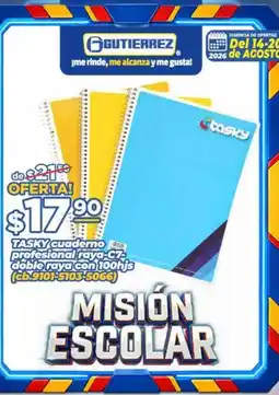 Super Gutiérrez tasky cuaderno profesional raya-c7-doble raya oferta