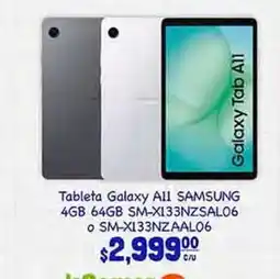 La Comer Samsung - galaxy tab a11 4gb 64gb sm-x133nzsal06 o sm-x133nzal00 oferta