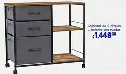 La Comer Cajonera de 2 niveles + estante con ruedas oferta