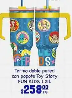 La Comer Toy story - termo doble pared con popote oferta