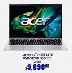 La Comer Acer - laptop 14 lite 8gb-512gb ssd ci3 w11h oferta