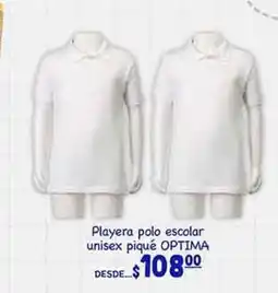 La Comer Optima - playera polo escolar unisex pique oferta
