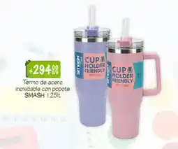 Fresko Termo de acero inoxidable con popote oferta
