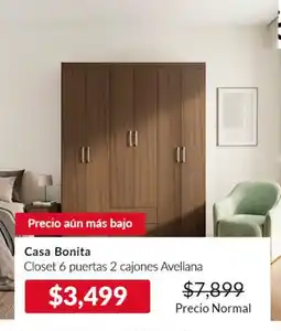 Sodimac Homecenter Casa Bonita Closet 6 puertas 2 cajones Avellana oferta