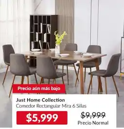 Sodimac Homecenter Just Home Collection Comedor Rectangular Mira 6 Sillas oferta