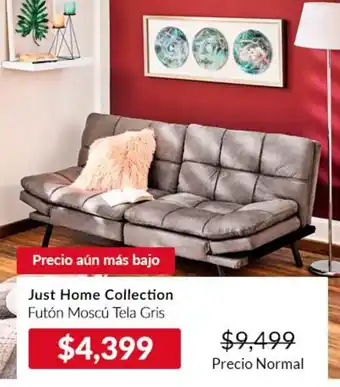 Just Home Collection Futón Moscú Tela Gris