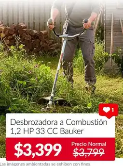 Sodimac Homecenter Bauker Desbrozadora a Combustión 1,2 HP 33 CC oferta