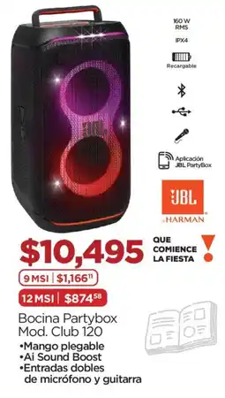 Chedraui Jbl bocina partybox mod. club 120 oferta
