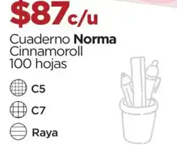 Chedraui Norma Cuaderno Cinnamoroll oferta