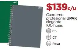 Chedraui upak cuaderno profesional elegante oferta