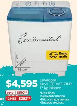Chedraui Continental lavadora oferta