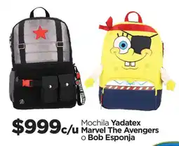 Chedraui Yadatex Mochila Marvel The Avengers Bob Esponja oferta