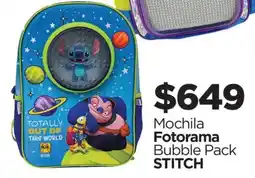 Chedraui Mochila Fotorama Bubble Pack STITCH oferta