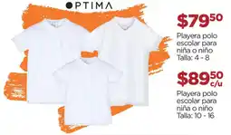 Chedraui Optima Playera polo escolar para niña o niño oferta