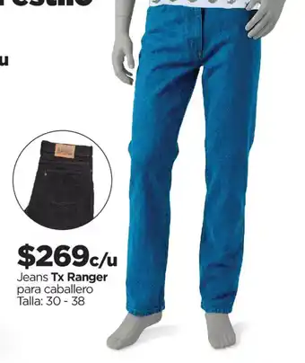 Chedraui Tx Ranger Jeans para caballero oferta