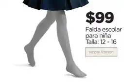 Chedraui simple fashion Falda escolar para niña oferta