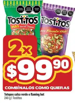 Smart & Final Tostitos totopos salsa verde o flaming hot oferta