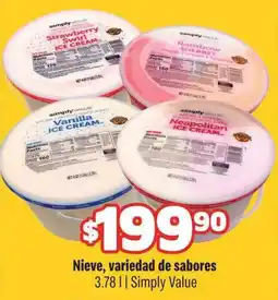 Smart & Final Simply Value Nieve, variedad de sabores oferta