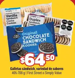 Smart & Final First Street Original Chocolate Sandwich Cookies oferta