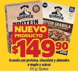 Smart & Final Quaker protein granola chocolate y almendra o maple y azucar oferta