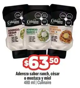 Smart & Final Culinaire Aderezo sabor ranch, césar o mostaza y miel oferta
