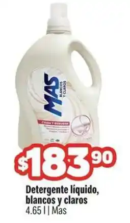 Smart & Final Mas Detergente liquido, blancos y claros oferta