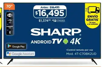 Chedraui Sharp - 70" Android TV 4K oferta