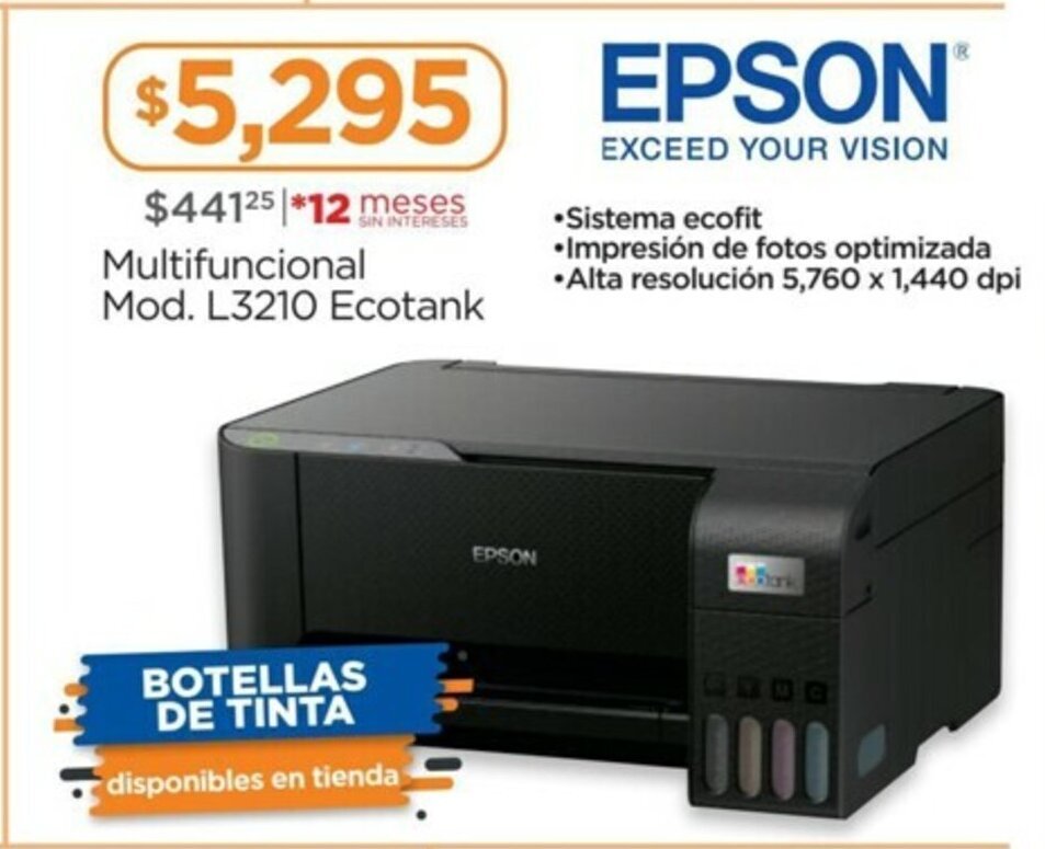 Epson - Multifunctional Mod. L3210 Ecotank oferta en Chedraui