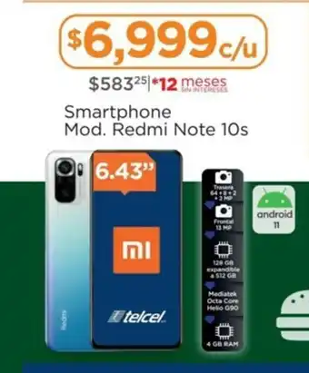 Mi - 6.43" Smartphone Mod. Redmi Note 10s