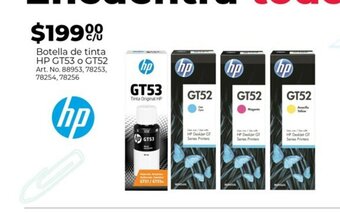 Office Depot Botella de Tinta HP GT53 o GT52 oferta