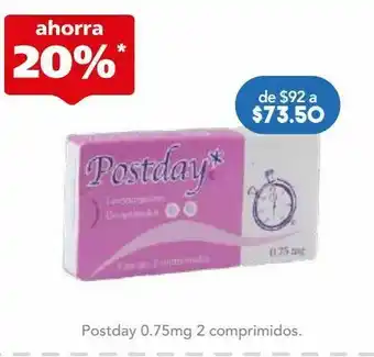 Farmacia San Pablo Postday com 0.75mg caj c/2 oferta