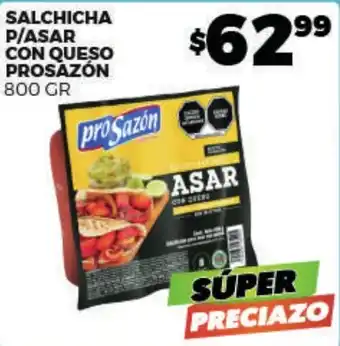 ProSazón salchicha p/asar con queso
