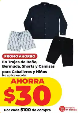 HEB Promo Ahorro En Trajes de Baño, Bermuda, Shorts y Camisas para Caballeros y Niños oferta